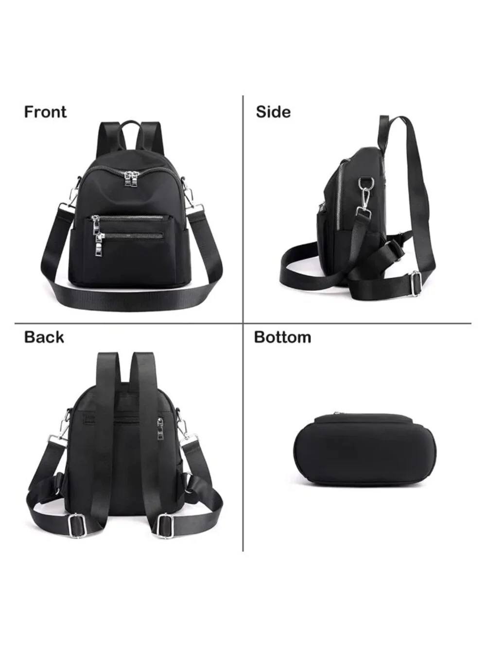 Women's Nylon Mini Backpack Purse Convertible Crossbody Daypack